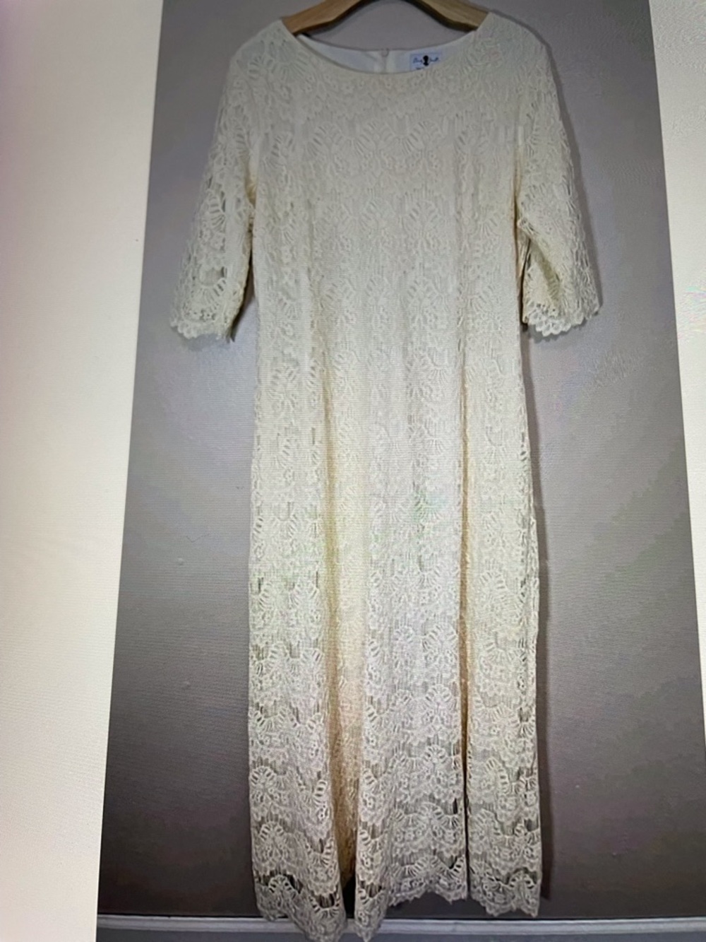 Dainty Jewells Cream Lace-Trim Dress Top